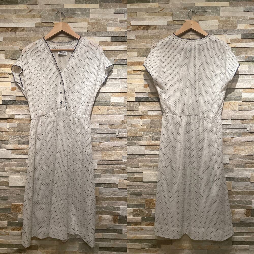 Vintage 70s Does 50s Jerrie Lurie Dress | Polka Dot Midi, Cottagecore S, M, L